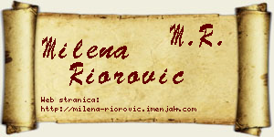 Milena Riorović vizit kartica